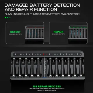 Cargador 12 Pilas AA/AAA Ni-MH