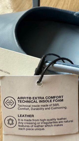 Zapatos Zara Tacon Cuero Azul Cielo Talla 37