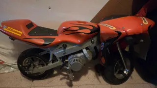Minimoto Infantil Naranja y Negra