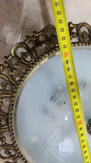 Lote 2 plafones cristal y bronce