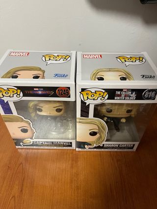 Funko Pop Captain Marvel y Sharon Carter