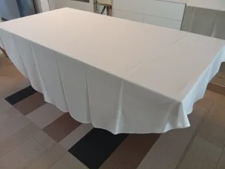 Mantel redondo grande blanco