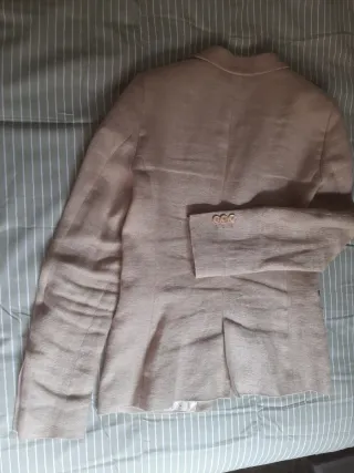 Chaqueta Massimo Dutti Lino Beige