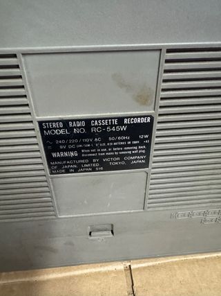 Radio Cassette JVC RC-545W Vintage 1979