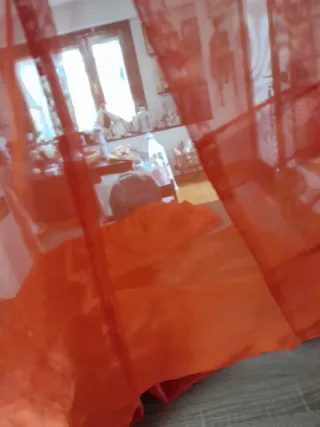 2 Tende Chiffon Arancio/Rosso 1,44x3m