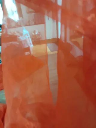 2 Tende Chiffon Arancio/Rosso 1,44x3m