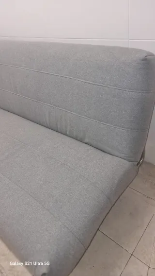 Sofá Cama Gris Tela y Metal