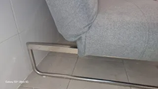 Sofá Cama Gris Tela y Metal