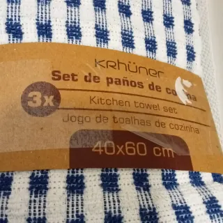 Set 3 paños cocina algodón 40x60 cm