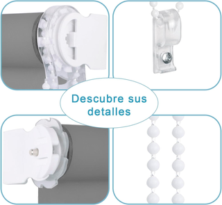 Estor Opaco Enrollable Blackout Gris 90x180cm