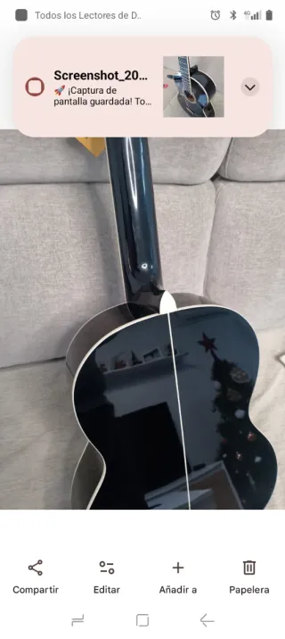 Guitarra flamenca negra autoamplificada