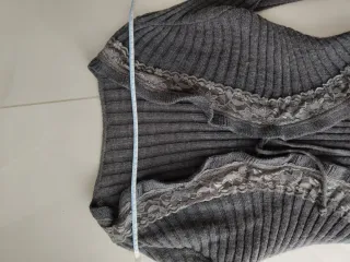 Bolero donna grigio pizzo romantico