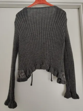 Bolero donna grigio pizzo romantico