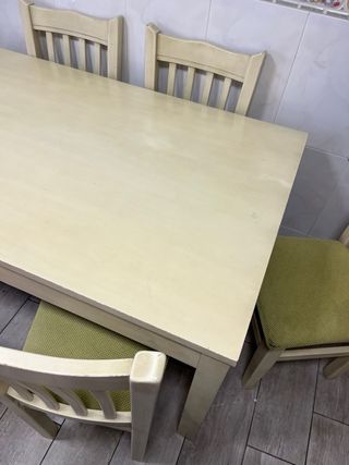 Mesa de comedor y 6 sillas madera