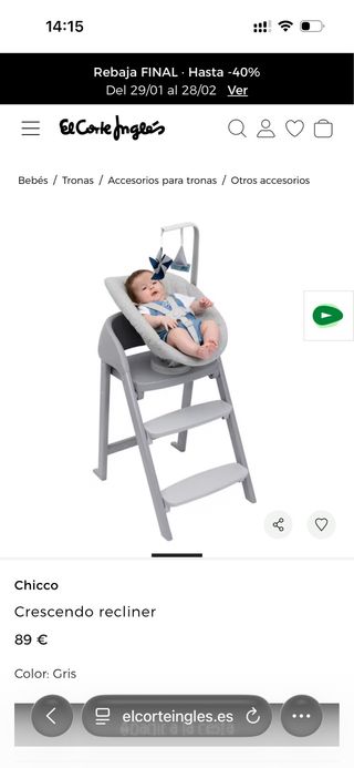 Chicco Crescendo Recliner Asiento Bebé