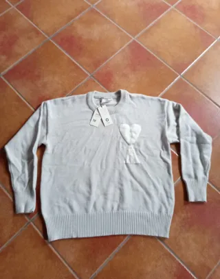 Jersey Ami Paris Corazón Beige Talla M