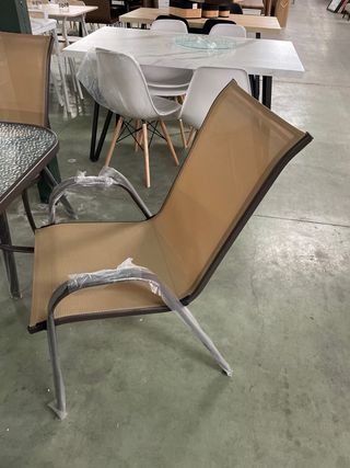 Conjunto mesa y 6 sillas terraza cristal