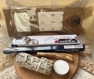 Kit Ritual de Limpieza: Buda de Madera + Salvia +