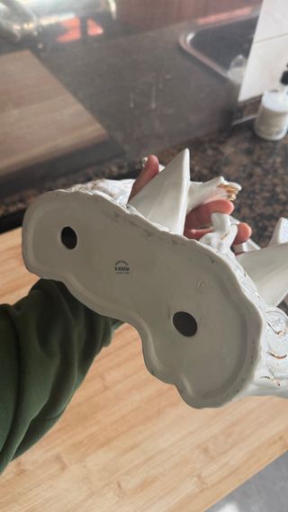 Figura M Requena Aves Porcelana Dorada