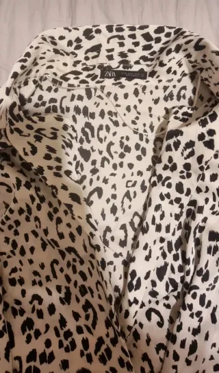 Vestido Zara Satén Leopardo XL