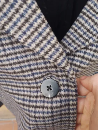 Abrigo Brownie cuadros gris y negro