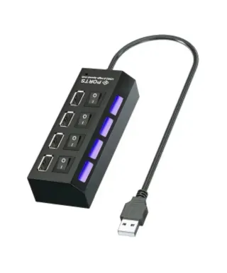 Hub USB 4 Puertos con Interruptores