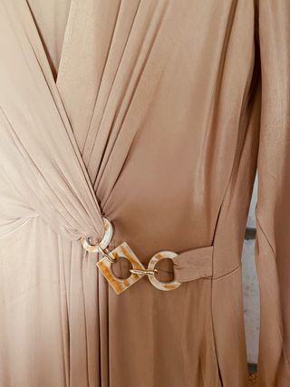 Vestido beige Zara  cruce pecho