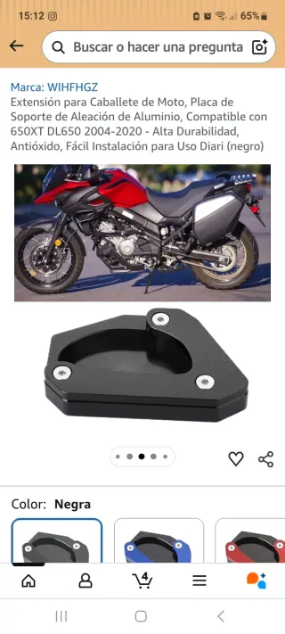 SUZUKI V STROM extensión de pata de cabra.