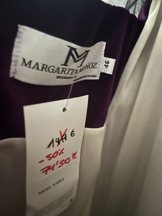 Vestido Fiesta Terciopelo Margarita Muñoz T.46