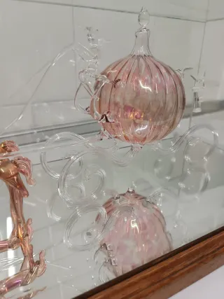 Figura de cristal carruaje con caballos