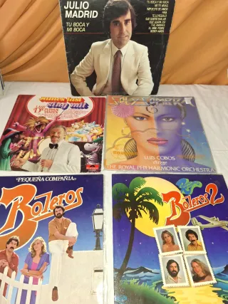 Lote 5 vinilos: Boleros, Pop, Rock