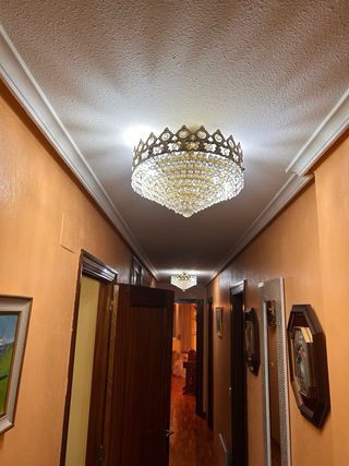 4 Lámparas de techo dorada y transparente