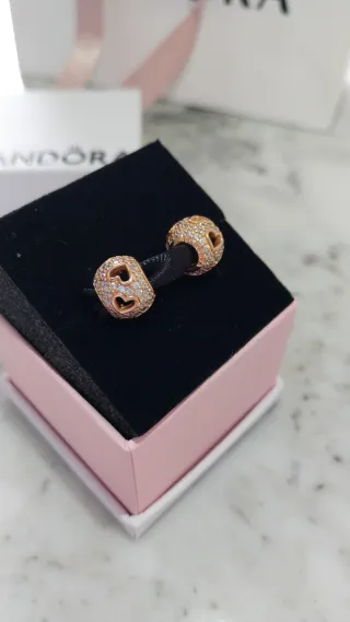 2 Charms Pandora Corazón Baño Oro