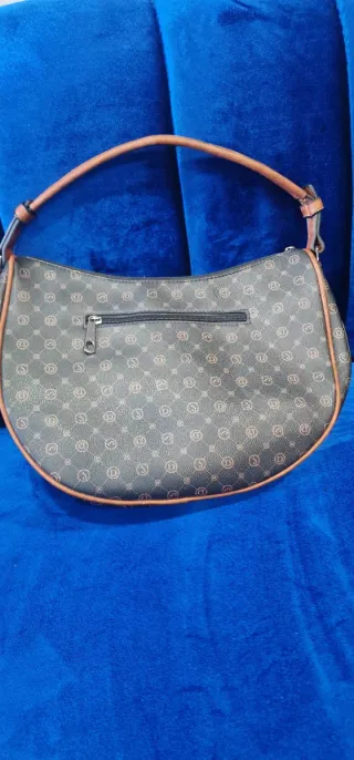 Bolso Hobo Piel Sintética Marrón Estampado