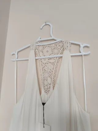 Vestido largo blanco espalda descubierta