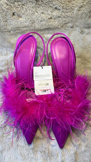 Zapatos Fucsia Satén Talla 37