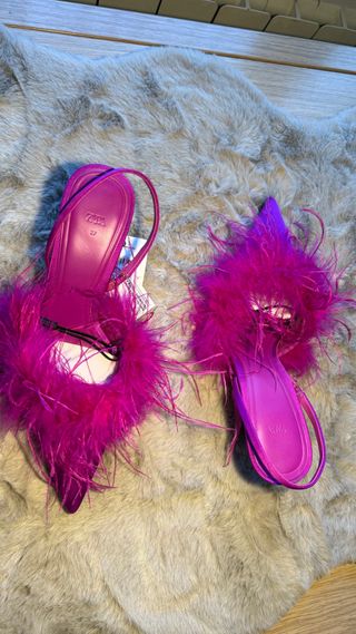 Zapatos Fucsia Satén Talla 37