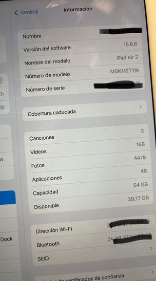 iPad Air 2 Blanco 64 GB