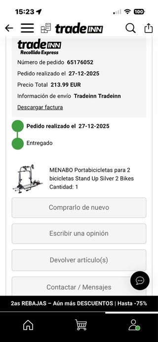 Portabicicletas MENABO Stand Up 2 Bicicletas