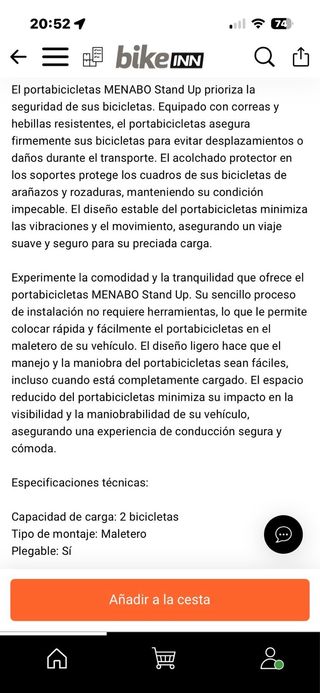 Portabicicletas MENABO Stand Up 2 Bicicletas