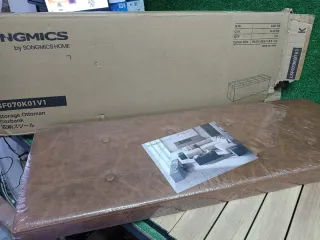 SONGMICS Baúl Puff Almacenaje Marrón