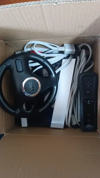 Volante y Mando Wii Negro