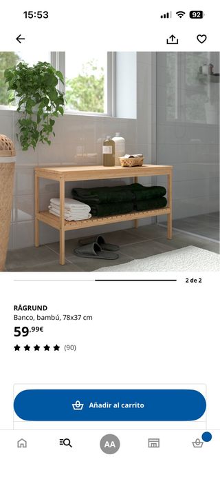 Banco de bambú Ikea