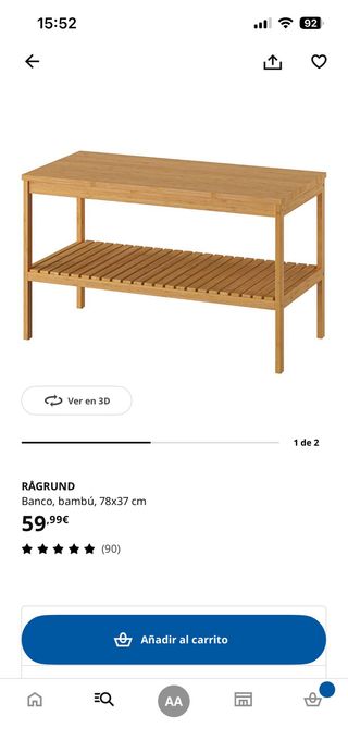 Banco de bambú Ikea