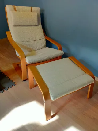 Estructura reposapiés Poang en  madera abedul