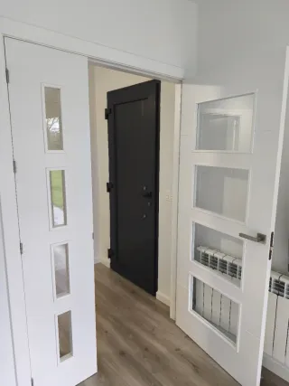 Puerta doble con cristales