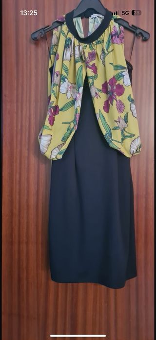 Vestito elegante nero e giallo