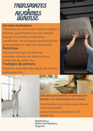 Se hacen mudanzas y trabajos de pinturas y reforma