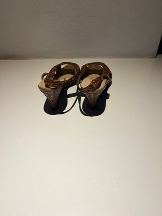 Sandalo con tacco in rettile Tg 36