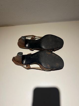 Sandalo con tacco in rettile Tg 36